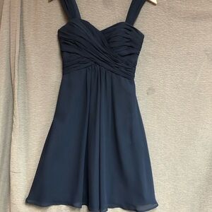 Bill Levkoff navy blue prom dress